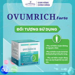 Viên uống Ovumrich Forte hỗ trợ Myo-Inositol, vitamin và khoáng chất cho phụ nữ chuẩn bị mang thai - Hộp 30 gói 5g