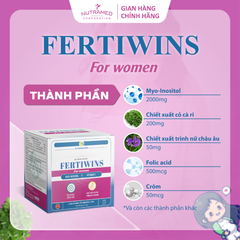 Fertiwins For Women - Viên Uống Bổ Sung Myo-Inositol và Vitamin Hỗ Trợ Tăng Cường Khả Năng Mang Thai (30 Gói)