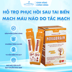 Gói uống Novabrain hỗ trợ phục hồi sau tai biến mạch máu não - Bổ não, tăng cường trí nhớ (20 gói x 15ml) - Nutramed