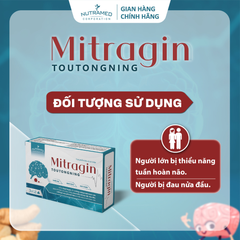 Viên Uống Mitragin Nutramed - Hỗ Trợ Tăng Cường Tuần Hoàn Não, Cải Thiện Trí Nhớ, Giảm Đau Đầu, Mất Ngủ - 30 Viên