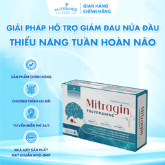 Viên Uống Mitragin Nutramed - Hỗ Trợ Tăng Cường Tuần Hoàn Não, Cải Thiện Trí Nhớ, Giảm Đau Đầu, Mất Ngủ - 30 Viên