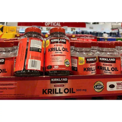 Dầu Nhuyễn Thể Kirkland Krill Oil 500mg - 180 Viên Bổ Sung Omega-3 Nguyên Chất và Astaxanthin Giúp Tăng Cường Sức Khỏe Tim Mạch
