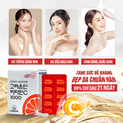 Viên Uống Eundan Vitamin C 1000mg Hàn Quốc – Tăng Cường Hệ Miễn Dịch, Làm Đẹp Da, Hộp 120 Viên 410331