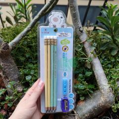 Bộ 08 Bút Chì G-Star WT-39 Kèm Đồ Chuốt và Dụng Cụ Định Vị Tư Thế Viết Cho Bé - Giúp Tập Viết Đẹp và Đúng Cách