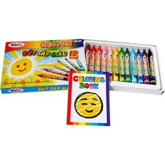 Combo 2 Hộp Bút Sáp Màu Thơm 12 Màu WinQ CR-07 - Bút Vẽ An Toàn Cho Trẻ Em, Màu Sắc Tươi Sáng, Không Độc Hại