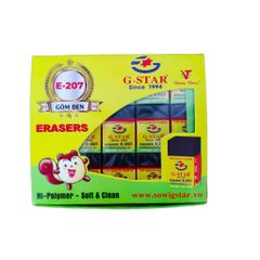 Hộp 30 Cục Gôm Tẩy Chì G-Star E-207 - Màu Đen, Tẩy Sạch Mượt Mà, An Toàn Tuyệt Đối cho Học Sinh và Văn Phòng