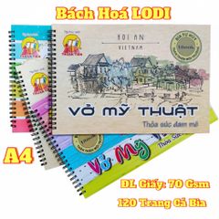 Tập Vẽ Mỹ Thuật 120 Trang Có Lò Xo - Bìa Ngẫu Nhiên, Thân Thiện Môi Trường, Dành Cho Bé Sáng Tạo Nghệ Thuật