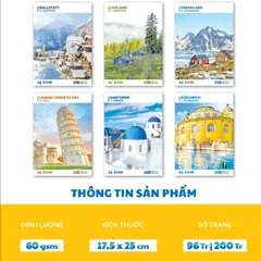 Lốc 10 Quyển Tập/Vở Sinh Viên ĐL 60 Gsm Dòng Kẻ Ngang - Văn Phòng Phẩm Chính Hãng Hiệp Phong, 96-200 Trang