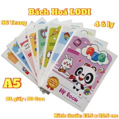 Tập Học Sinh Cao Cấp A5 96 Trang - Lốc 10 Quyển 80gsm 4 Ô ly Caro Viết Không Lem - Phụ Kiện Học Tập Thông Minh