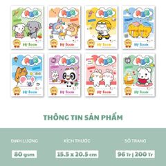 Tập Học Sinh Cao Cấp A5 96 Trang - Lốc 10 Quyển 80gsm 4 Ô ly Caro Viết Không Lem - Phụ Kiện Học Tập Thông Minh