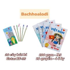 Combo 10 Quyển Tập Học Sinh A5 100gsm + Hộp Bút Bi IT-35 Chính Hãng - Dụng Cụ Học Tập Thiết Yếu Cho Học Sinh