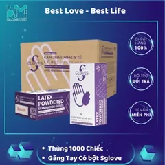 Thùng 1000 Găng Tay Y Tế Latex Có Bột Sglove Sri Trang 4.8g - Giúp Bảo Vệ Đôi Tay Khi Làm Việc Trong Ngành Y Tế Và Thực Phẩm