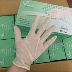 Găng Tay Y Tế Latex Không Bột Vglove Khải Hoàn - Hộp 100 Chiếc, An Toàn Cho Sức Khỏe, Bảo Vệ Tay Trong Hoạt Động Y Khoa
