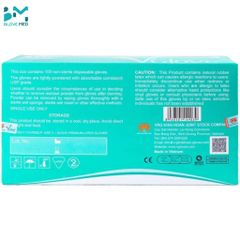Găng tay y tế Latex có bột VGlove Khải Hoàn màu trắng - Hộp 100 chiếc, dùng một lần, an toàn cho sức khỏe