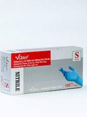 Găng tay Nitrile không bột Vglove màu xanh - Găng tay y tế dùng một lần, độ bám cao cho chế biến thực phẩm và chăm sóc sức khỏe