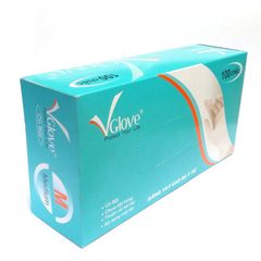 Găng Tay Y Tế Latex Có Bột Vglove Khải Hoàn Màu Trắng - Thùng 10 Hộp 100 Chiếc Dùng 1 Lần, Không Tiệt Trùng, An Toàn Cho Sức Khỏe