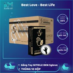 Thùng 1000 Chiếc Găng tay cao su nitrile màu đen Sgloves