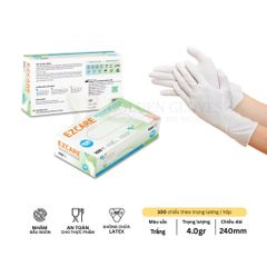 Thùng 10 Hộp Găng Tay Cao Su EZCARE Nitrile Trắng Không Bột VIETGLOVE