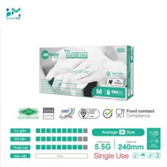Găng tay y tế Latex không bột 5.5g đủ Size SriTrang Sglove - Hàng chính hãng