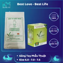 Găng tay phẫu thuật tiệt trùng Vglove Khải Hoàn - Y tế chính hãng, độ nhạy cao, không gây dị ứng, an toàn cho sức khỏe