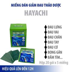 Miếng Dán Giảm Đau Thảo Dược Hayachi 12h - Chữa Bầm Tím, Bong Gân, Đau Lưng, Đau Cơ Khớp - Sử Dụng Ngoài Da, An Toàn Hữu Hiệu