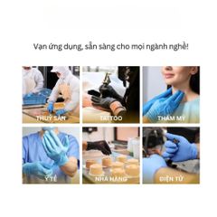 Găng Tay Cao Su EZCARE Nitrile Xanh Không Bột VIETGLOVE (Thùng 10 Hộp)