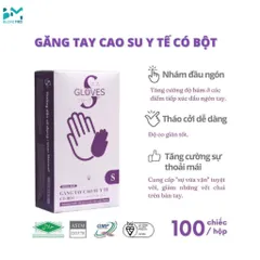 Găng Tay Y Tế Latex Có Bột SGlove Sri Trang - Hộp 100 Chiếc, Siêu Dai, Độ Bền Cao, Chuyên Dụng Cho Ngành Thực Phẩm, Y Khoa