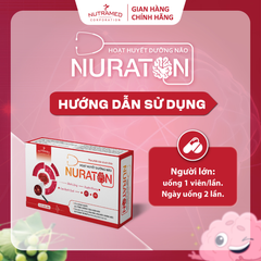 Viên uống hỗ trợ hoạt huyết Nuraton - Tăng cường tuần hoàn máu não, giảm đau đầu và mất ngủ - Thực phẩm chức năng cho người lớn (60 viên)