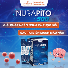 Gói Uống Nurapito 500 - Hỗ Trợ Phục Hồi Sau Tai Biến Mạch Máu Não, Tăng Cường Lưu Thông, Hạn Chế Xơ Vữa Mạch (20 Gói)