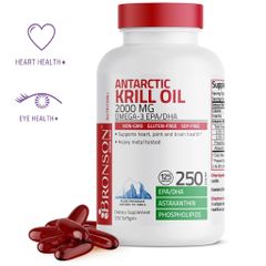 Dầu Tôm Krill Oil Omega 3 2000mg - Hỗ Trợ Cải Thiện Thị Lực và Tim Mạch - Chai 120/250 Viên - Thực Phẩm Chức Năng Organic Mỹ