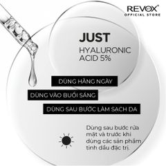 Tinh Chất Dưỡng Ẩm Revox B77 Just Hyaluronic Acid 5% Cho Da Mặt Và Cổ - Serum 30ml Giúp Da Căng Mọng, Tươi Sáng, Mịn Màng