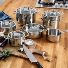 Bộ Nồi Steiger Diamond 7 Món Đa Dụng - Inox Cao Cấp, Đa Năng, Chiếc Nồi Sang Trọng Cho Mọi Gia Đình