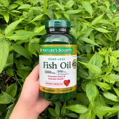 Dầu Cá Omega-3 Nature’s Bounty 1400mg - 130 Viên Hỗ Trợ Sức Khỏe Tim Mạch & Cải Thiện Thị Lực - Sản Phẩm Từ Mỹ