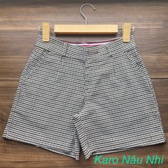 Quần Short Nữ Kaki Cotton Co Giãn Họa Tiết Karo - Thời Trang Nữ Thanh Lịch Cho Mọi Cô Gái