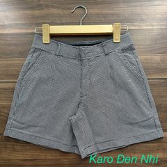 Quần Short Nữ Kaki Cotton Co Giãn Họa Tiết Karo - Thời Trang Nữ Thanh Lịch Cho Mọi Cô Gái