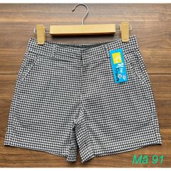Quần Short Nữ Kaki Cotton Co Giãn Họa Tiết Karo - Thời Trang Nữ Thanh Lịch Cho Mọi Cô Gái