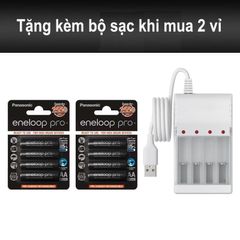 Pin Sạc Panasonic Eneloop Pro AA/AAA 1.2V Ni-MH 2550mAh/950mAh - Bộ Sạc Tiện Lợi, Tái Sử Dụng, Xuất Xứ Nhật Bản