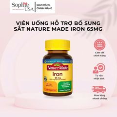 Viên Uống Bổ Sung Sắt Nature Made Iron 65mg - Bổ Máu cho Phụ Nữ Mang Thai - Hộp 365 Viên Mỹ