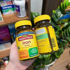Viên Uống Bổ Sung Sắt Nature Made Iron 65mg - Bổ Máu cho Phụ Nữ Mang Thai - Hộp 365 Viên Mỹ