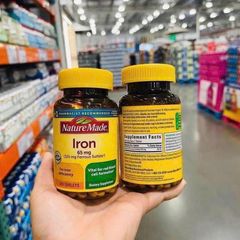 Viên Uống Bổ Sung Sắt Nature Made Iron 65mg - Bổ Máu cho Phụ Nữ Mang Thai - Hộp 365 Viên Mỹ