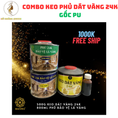 Combo Keo Phủ Dát Vàng 24K Gốc PU - Keo Dán Kim Loại, Gỗ, Nhựa Tạo Hiệu Ứng Bóng Sáng Thẩm Mỹ, Đồ Nghệ Thuật Ấn Tượng