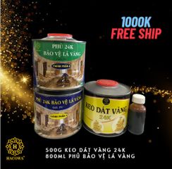 Combo Keo Phủ Dát Vàng 24K Gốc PU - Keo Dán Kim Loại, Gỗ, Nhựa Tạo Hiệu Ứng Bóng Sáng Thẩm Mỹ, Đồ Nghệ Thuật Ấn Tượng