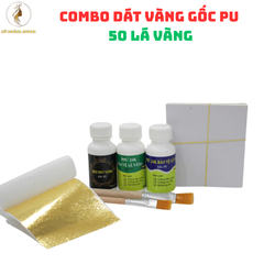 Bộ combo dát vàng trải nghiệm 50 lá vàng và phụ kiện dán cho gỗ, kim loại, nhựa, đá, thủy tinh, gốm sứ - Tiện lợi cho sáng tạo nghệ thuật