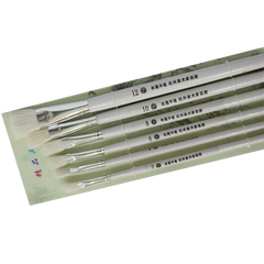 Combo 6 Chổi Cọ Vẽ Keo Đát Vàng - Đầu Lông Dê Siêu Mềm Cán Gỗ Bọc Sắt, Dụng Cụ Không Thể Thiếu Cho Họa Sĩ Thợ Nghề