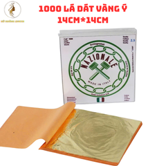 1000 Lá Dát Vàng 18K Chính Hãng Ý Kích Thước 14x14cm - Trang Trí Đồ Nội Thất, Tượng Phật, Phào Chỉ, Dát Vàng Sang Trọng