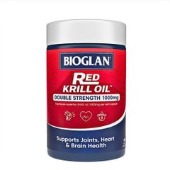 Viên dầu tôm đỏ Bioglan Red Krill Oil 1000mg - Hỗ trợ tim mạch, não bộ và xương khớp - 60 viên Omega-3 chính hãng từ Úc