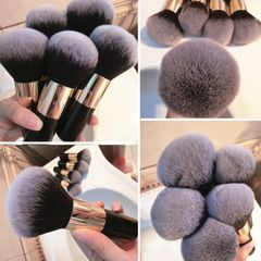 Bộ 5 chổi dặm vàng cán đen lùn - Đầu chổi siêu mềm 3.5cm, tiện lợi cho văn phòng phẩm và trang trí nghệ thuật