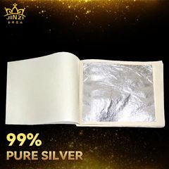 Sét 10 Lá Bạc Thật 11cm - Dát Vàng, Trang Trí Bánh, Thực Phẩm, Đồ Nội Thất Cao Cấp, Đồ Thờ, Tượng Phật