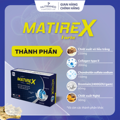 Viên uống Matirex Forte hỗ trợ giảm đau giúp tái tạo sụn khớp và xương dưới sụn (30 viên)
