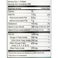 Dầu Cá Alaska Hoang Dã Kirkland Signature 1400mg 230 Viên - Omega-3 Tự Nhiên, Chất Lượng Cao, Bảo Vệ Môi Trường